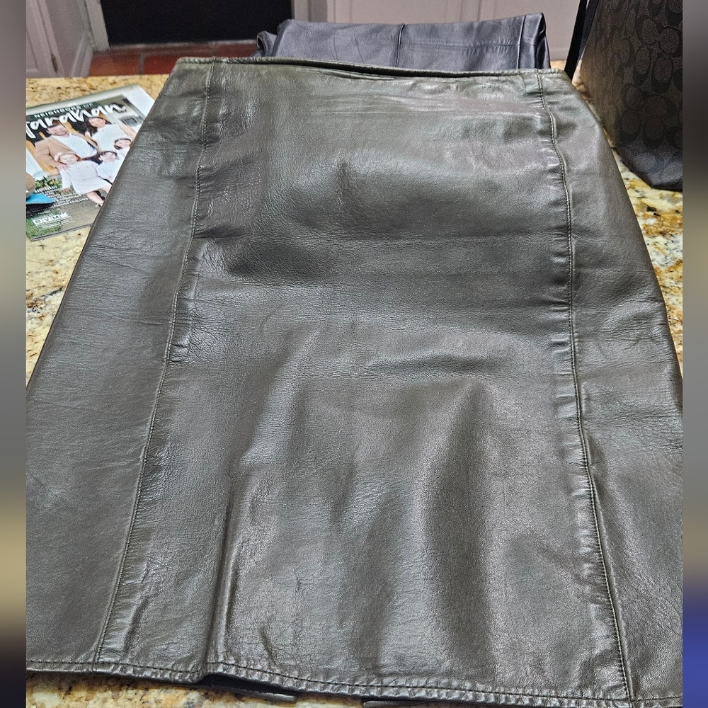 Siena Brown Leather Skirt